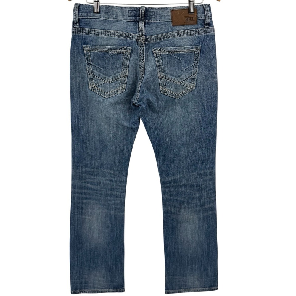 BKE Denim Blue‎ Jeans "Carter" Men Size 30R (31x31) Bootleg Western Buckle Rodeo